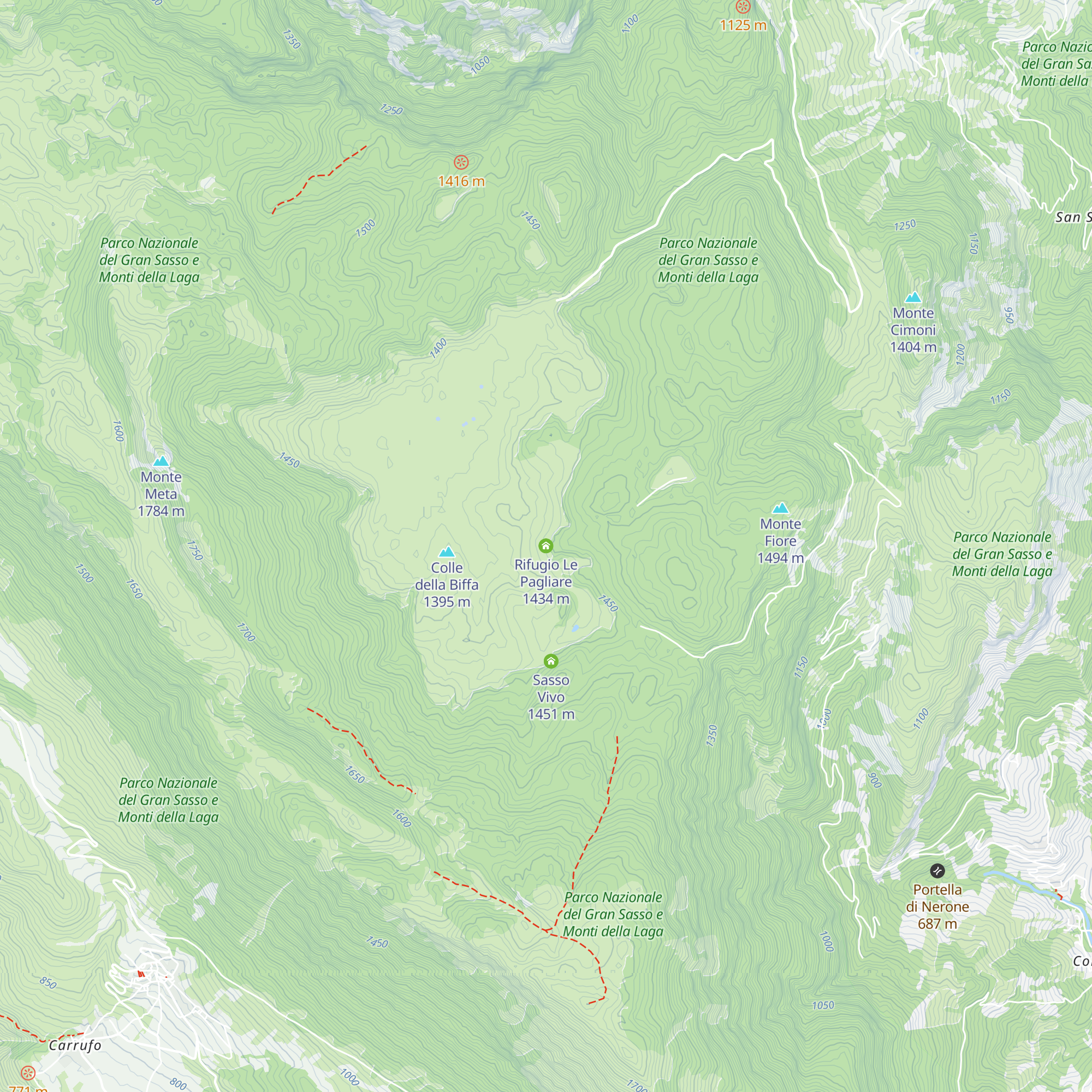 Rifugio Le Pagliare map