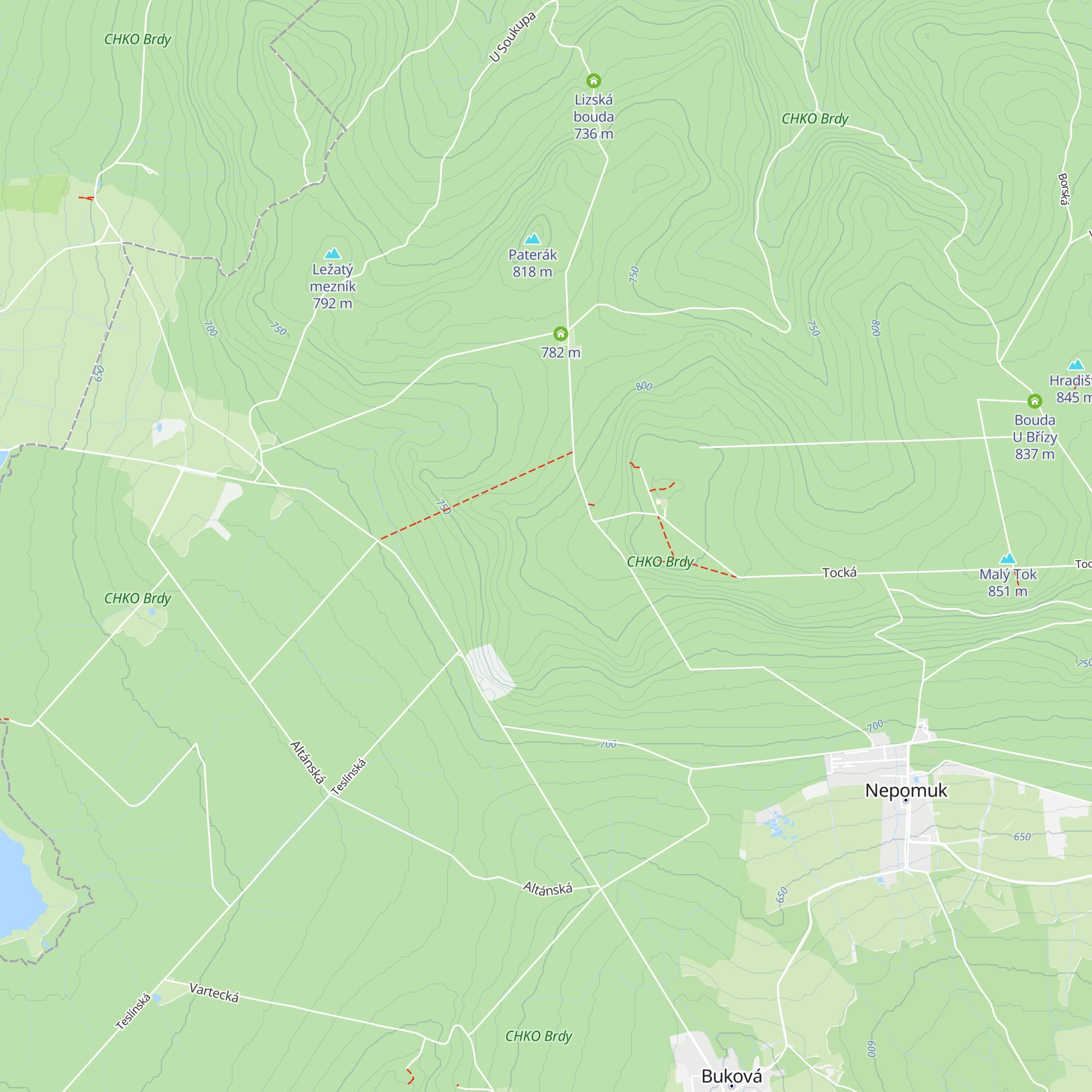 Bouda Hubertka map