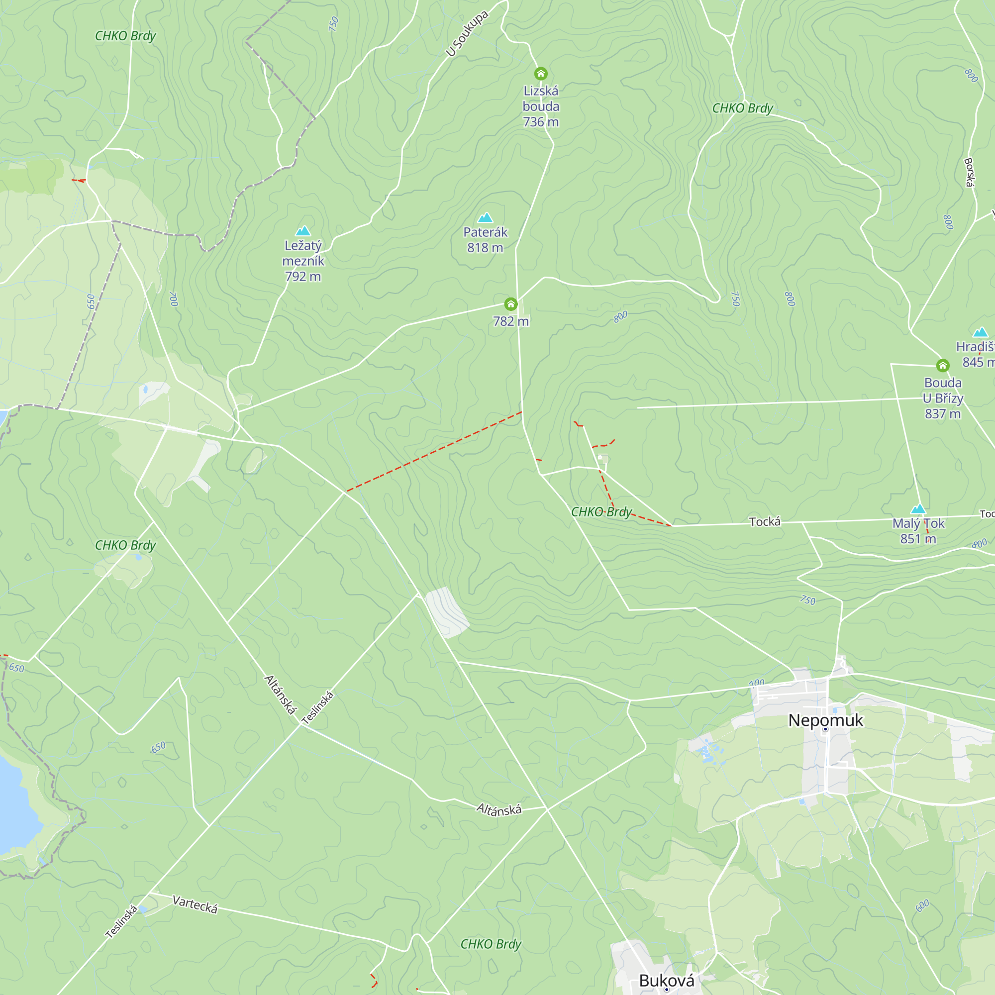 Bouda Hubertka map