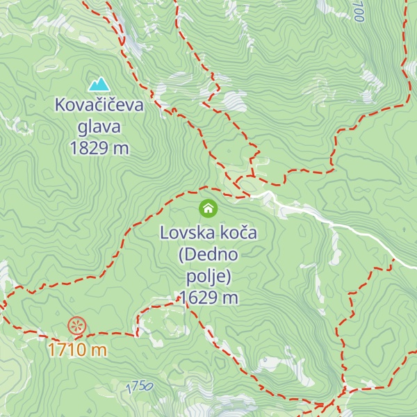 Map of Lovska koča (Dedno polje)