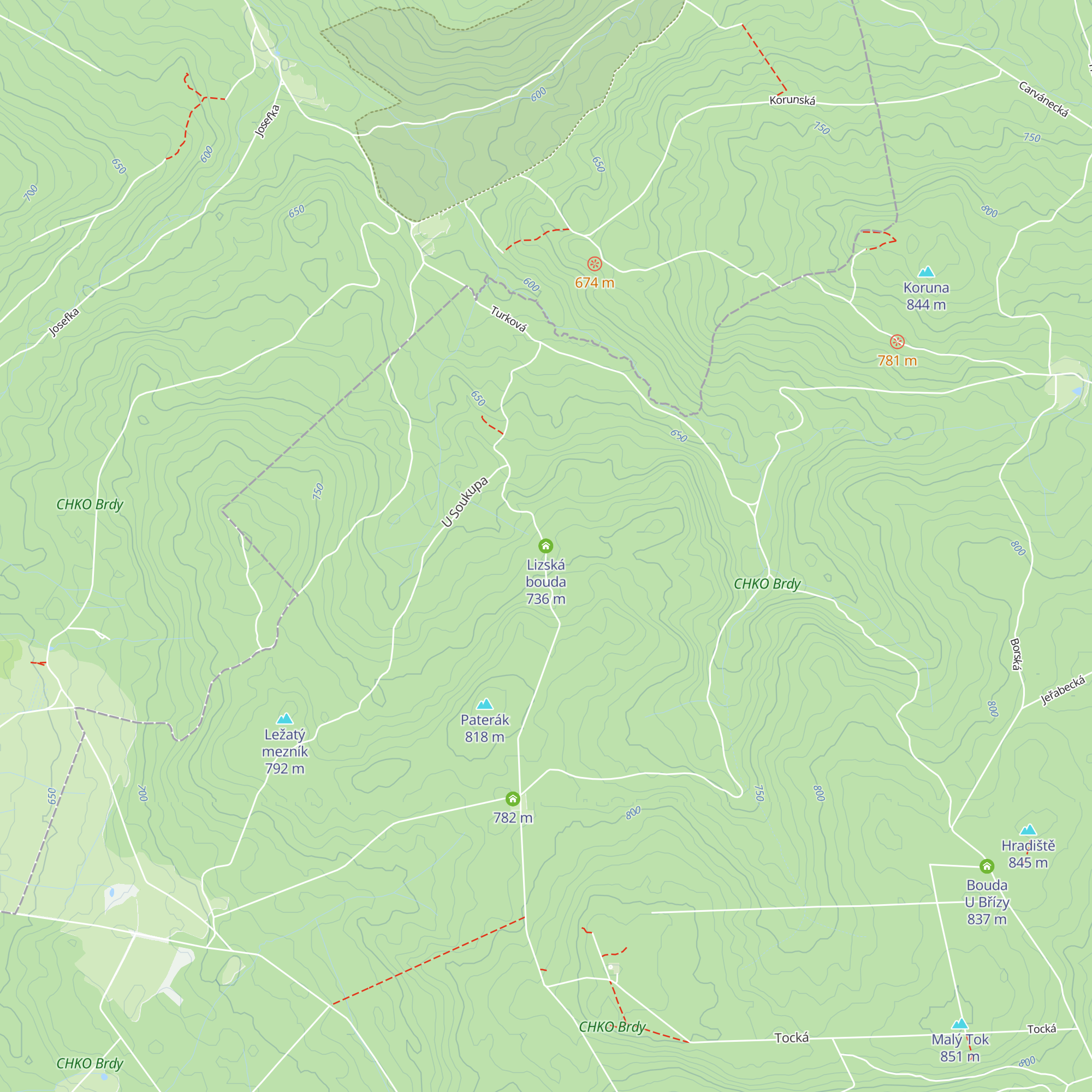 Lizská bouda map