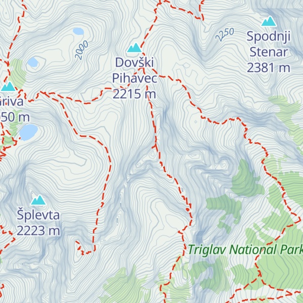 Map of Bovški Gamsovec