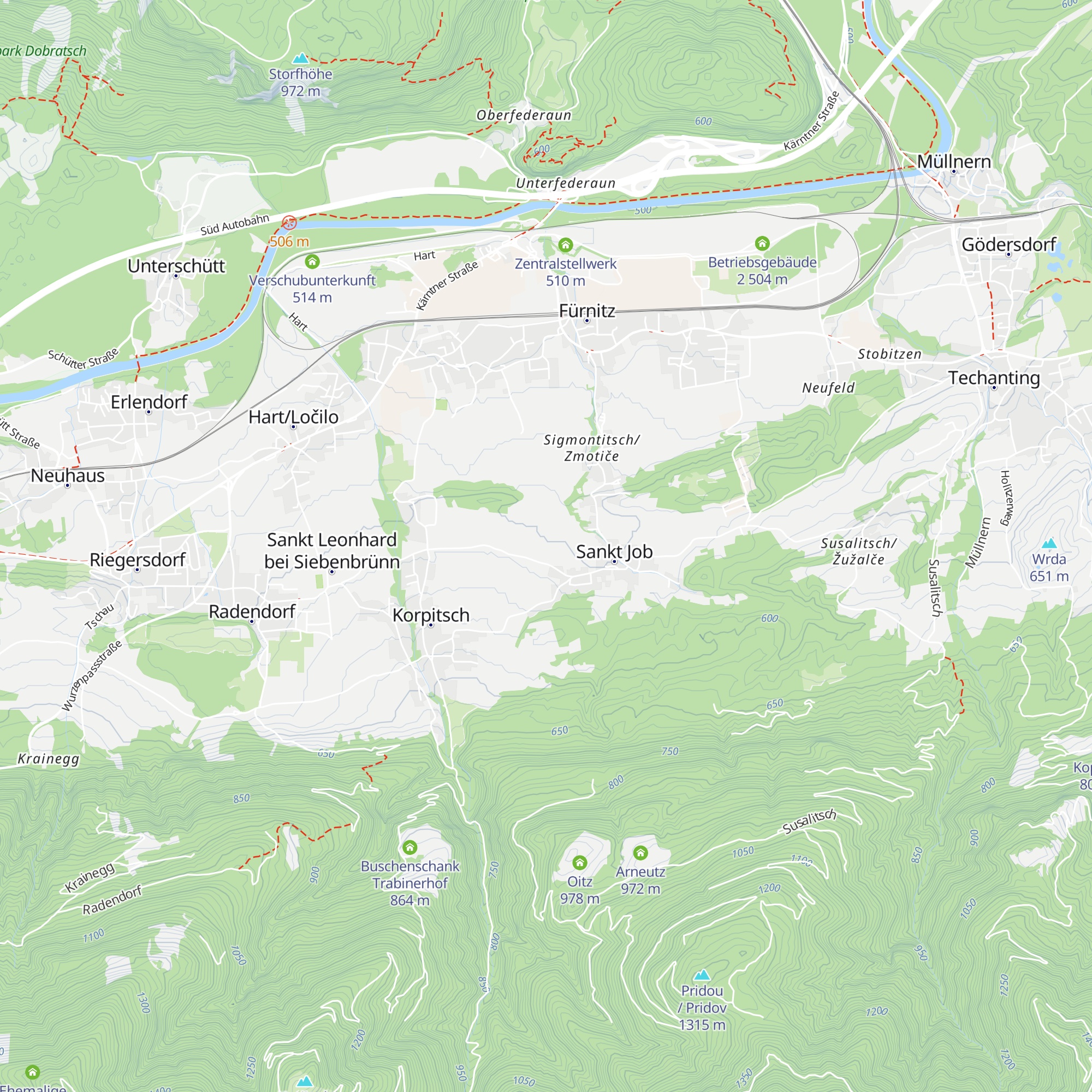 Ziegenhof Oschounig map