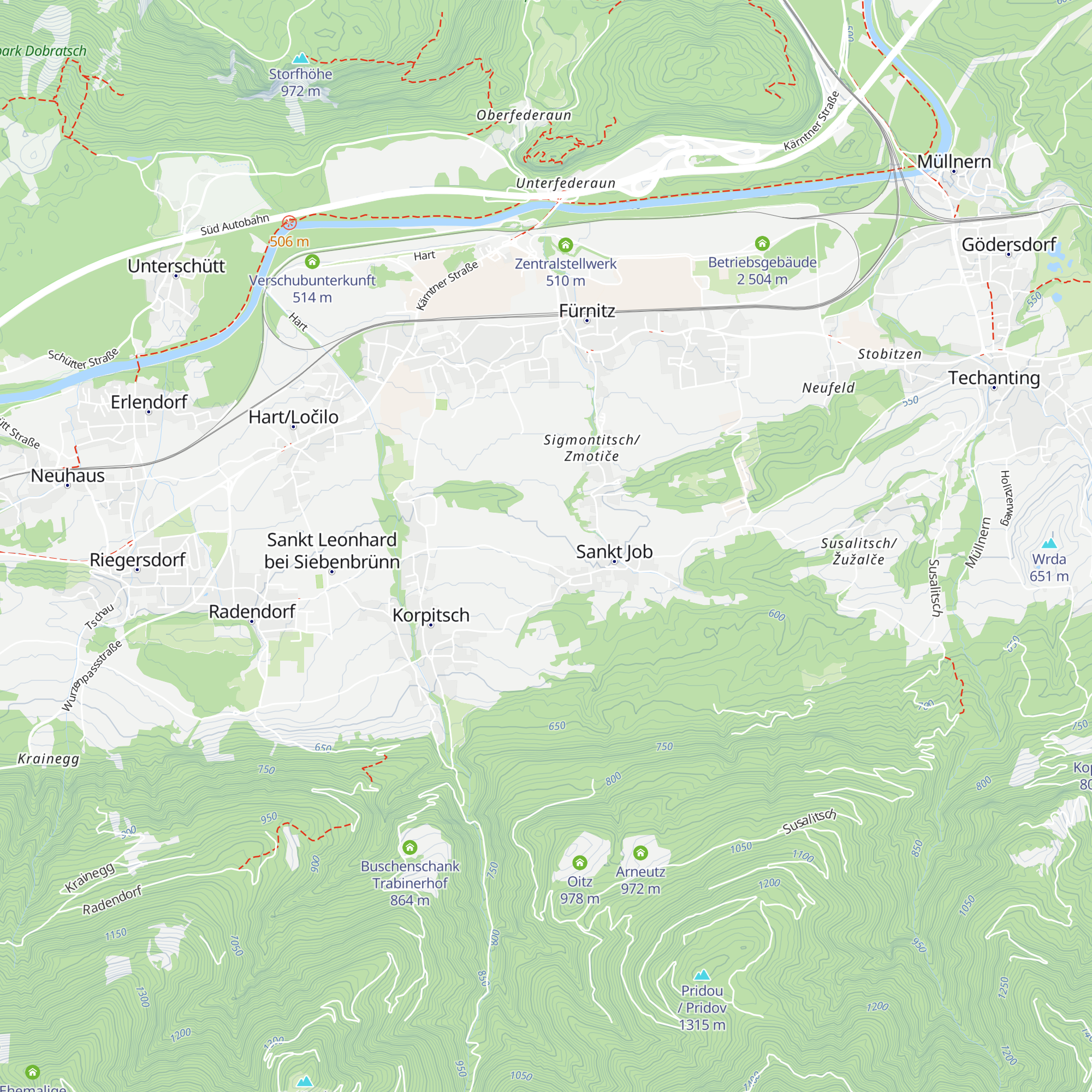 Ziegenhof Oschounig map