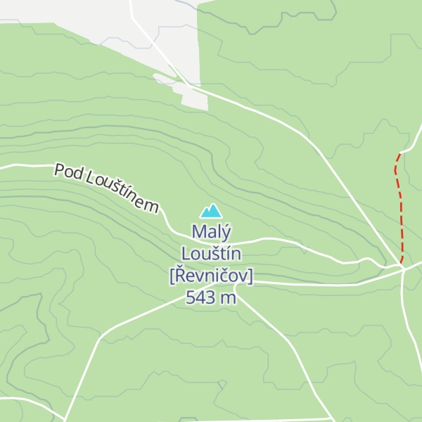 Map of Malý Louštín [Řevničov]