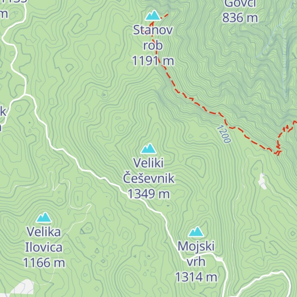Map of Veliki Češevnik