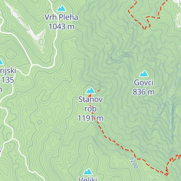 Map of Stanov rob