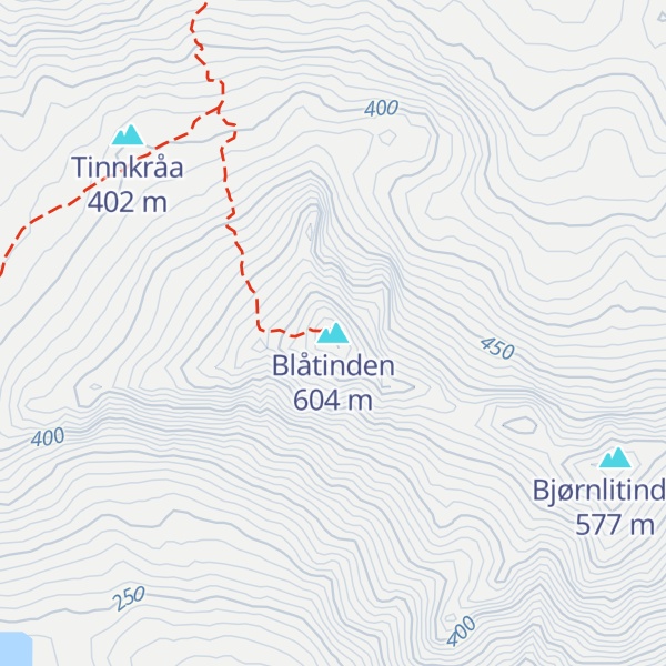 Map of Blåtinden