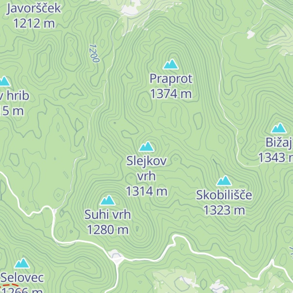 Map of Slejkov vrh