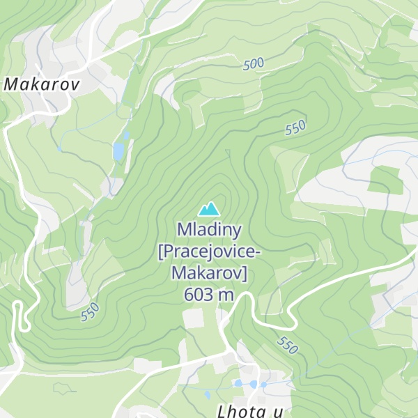 Map of Mladiny [Pracejovice-Makarov]