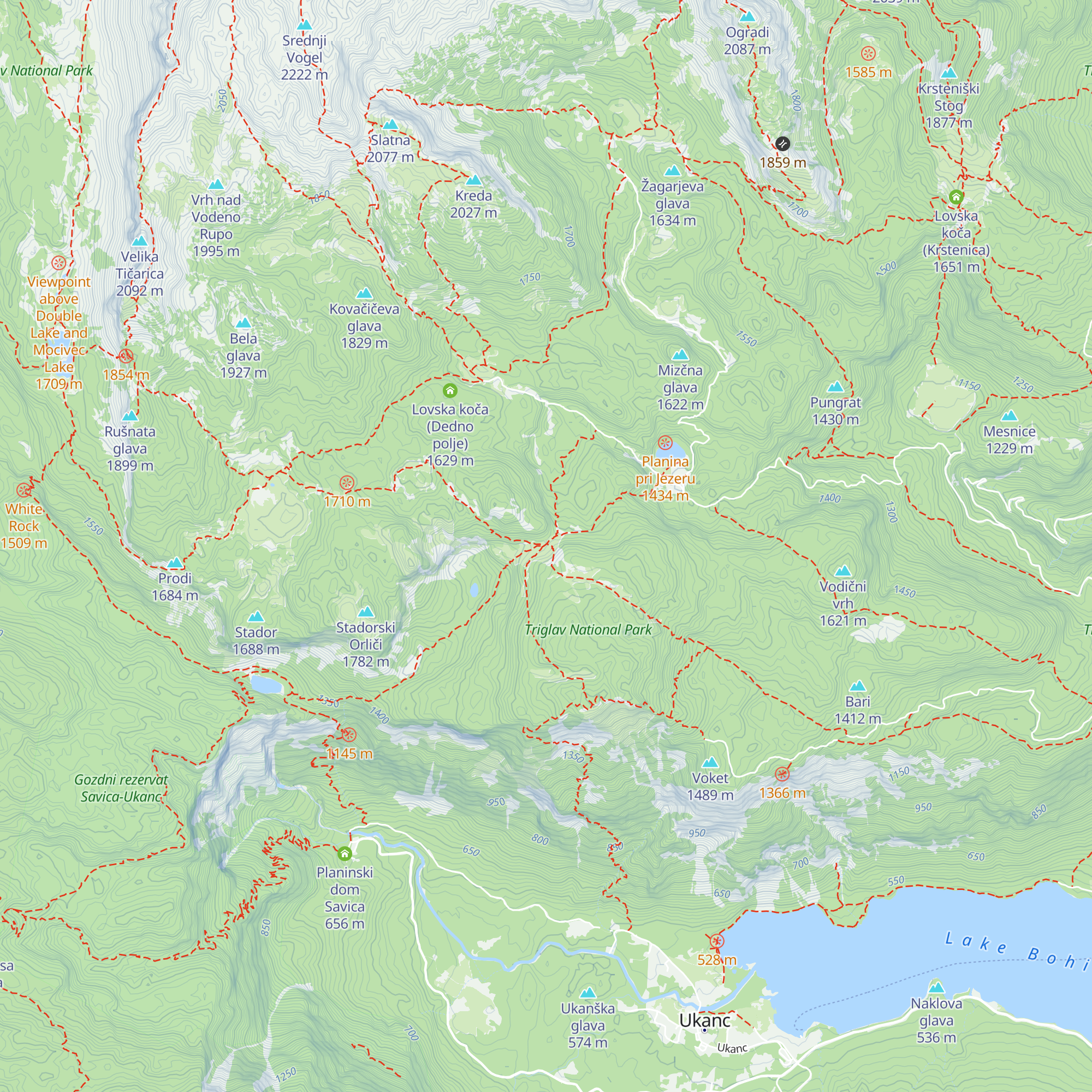 Bregarjevo Shelter map