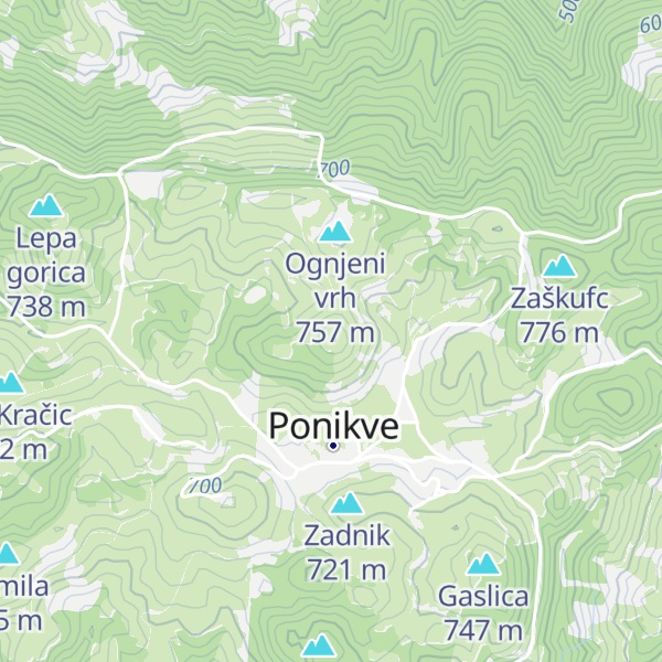 Map of Oblačno brdo