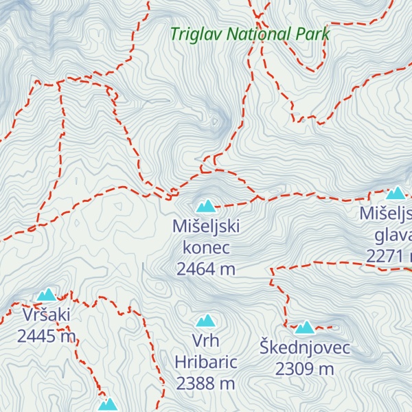 Map of Mišeljski konec