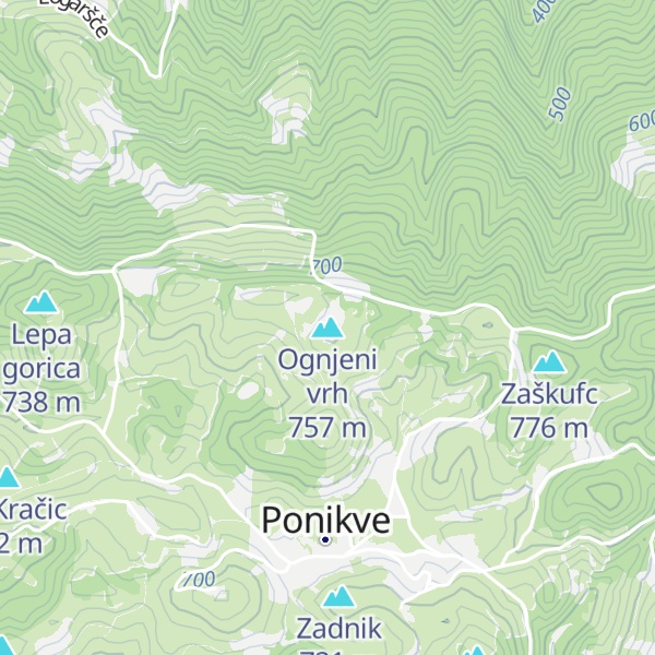 Map of Ognjeni vrh