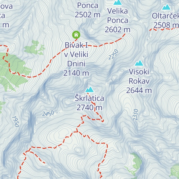 Map of Škrlatica