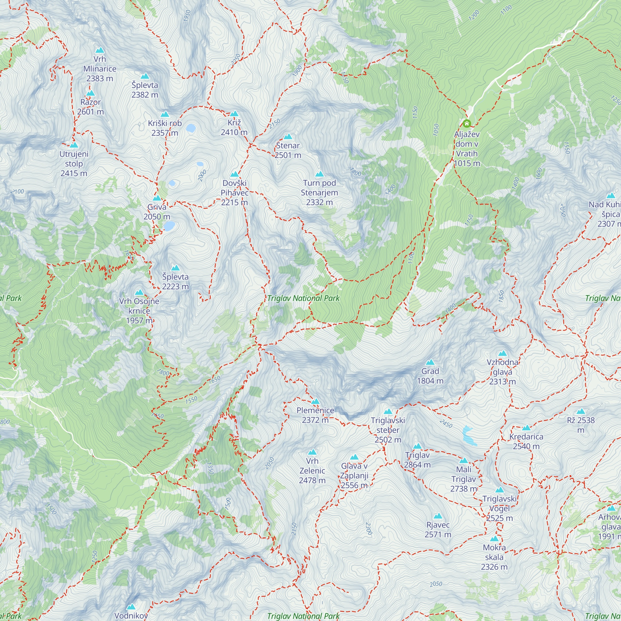 Bivak pod Luknjo map
