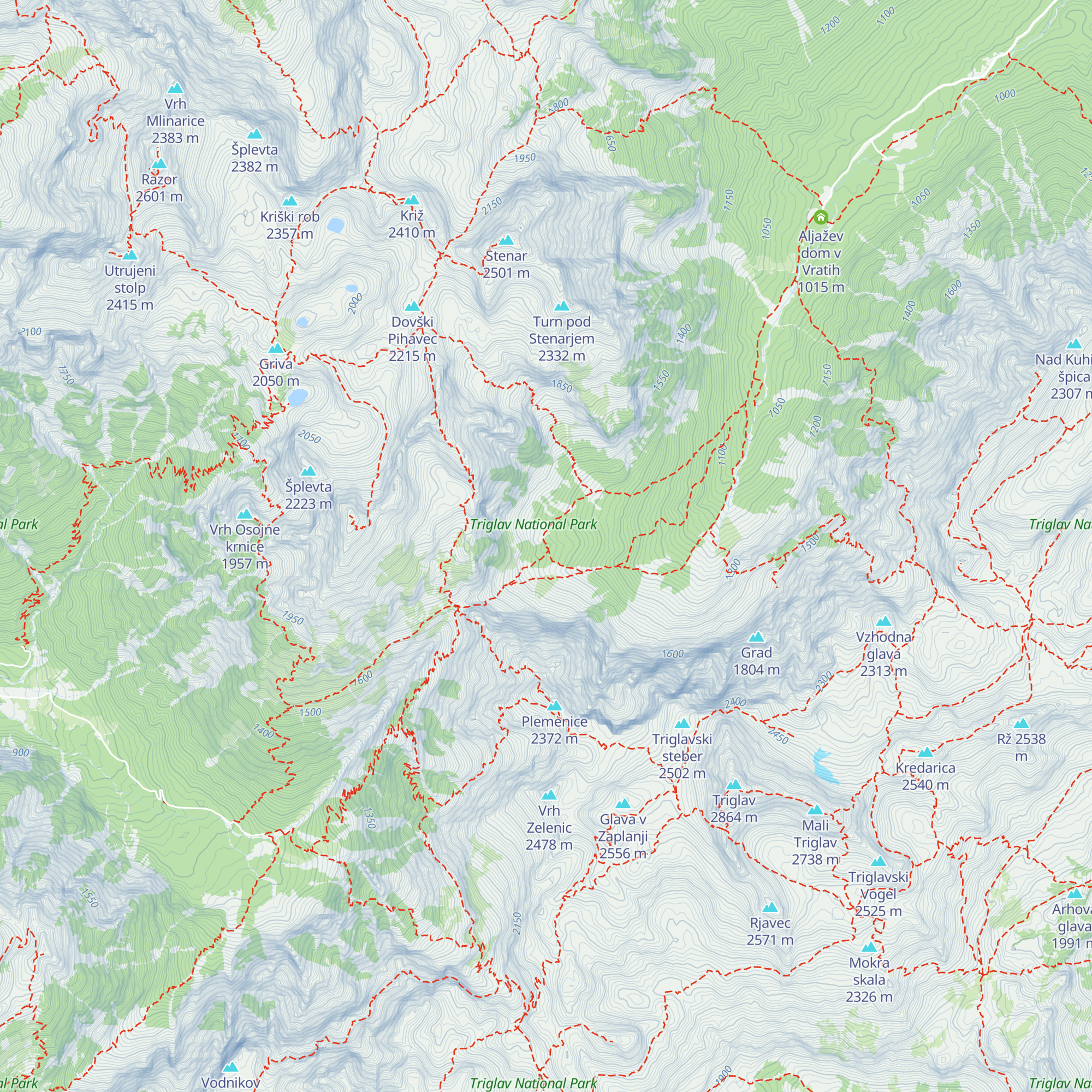 Bivak pod Luknjo map