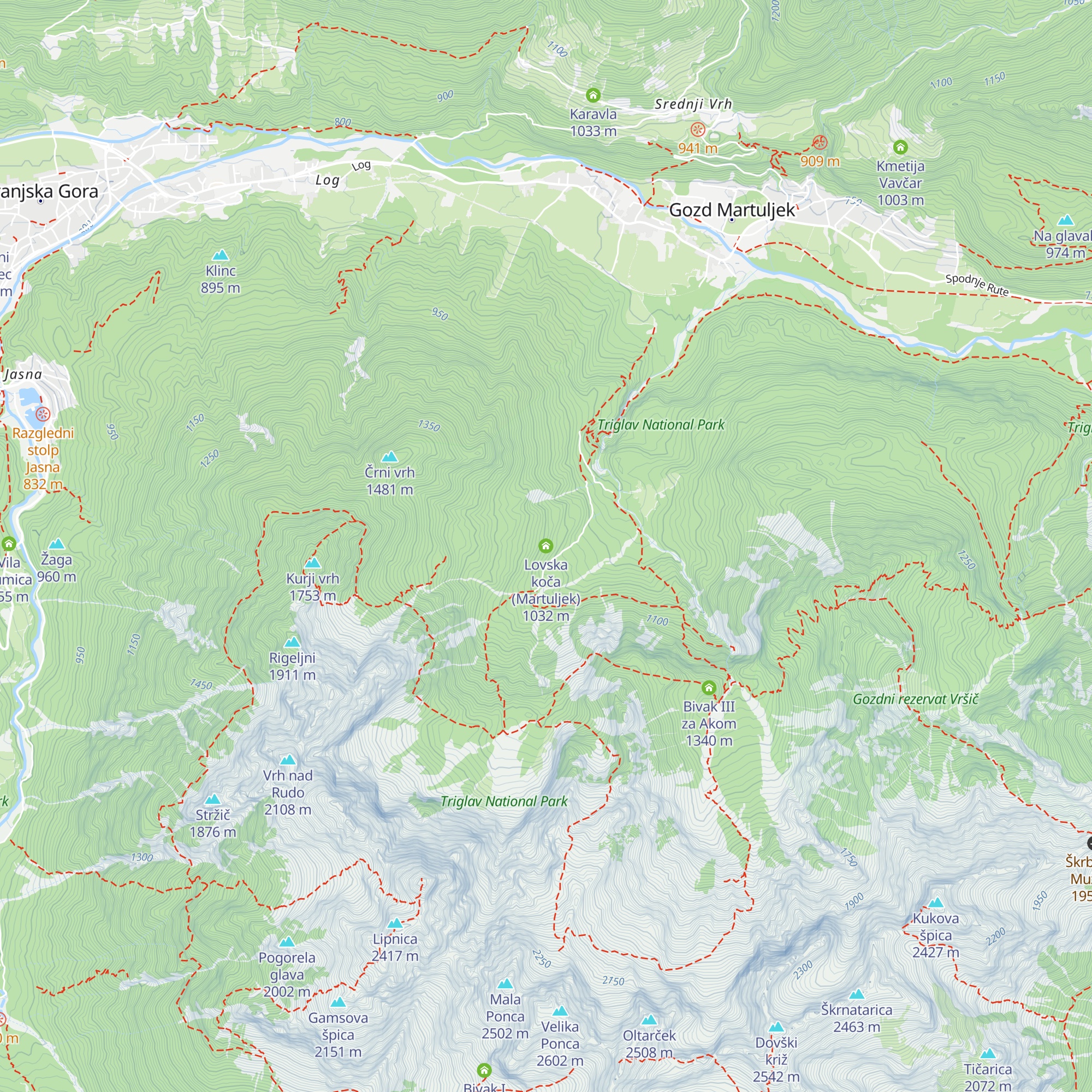Lovska koča (Martuljek) map