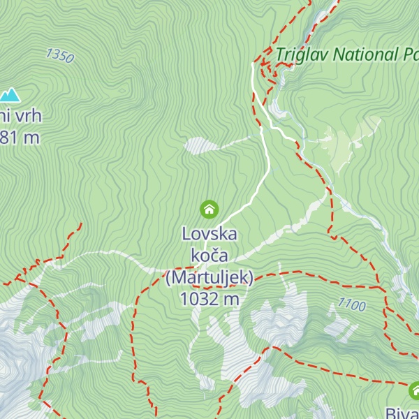 Map of Lovska koča (Martuljek)