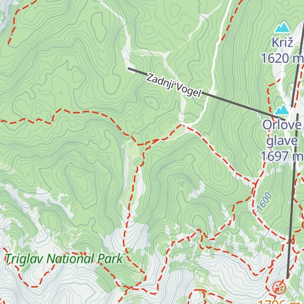 Map of Koča na Zadnjem Voglu