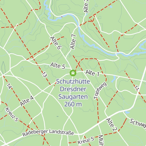 Map of Schutzhütte Dresdner Saugarten