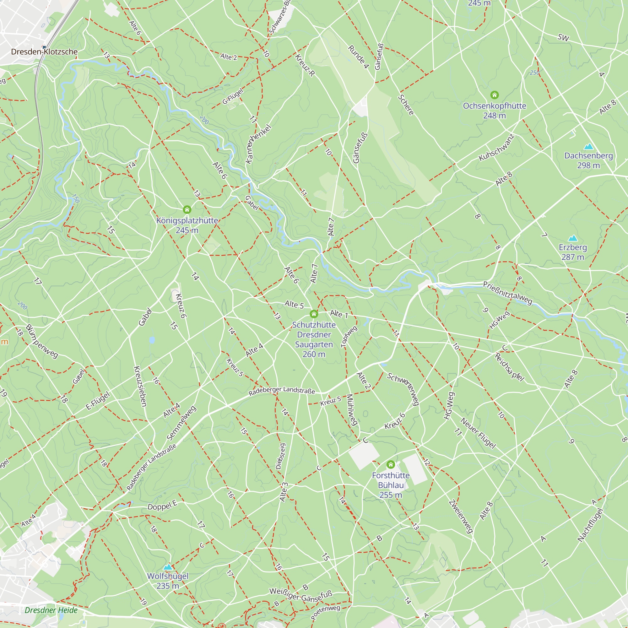 Schutzhütte Dresdner Saugarten map