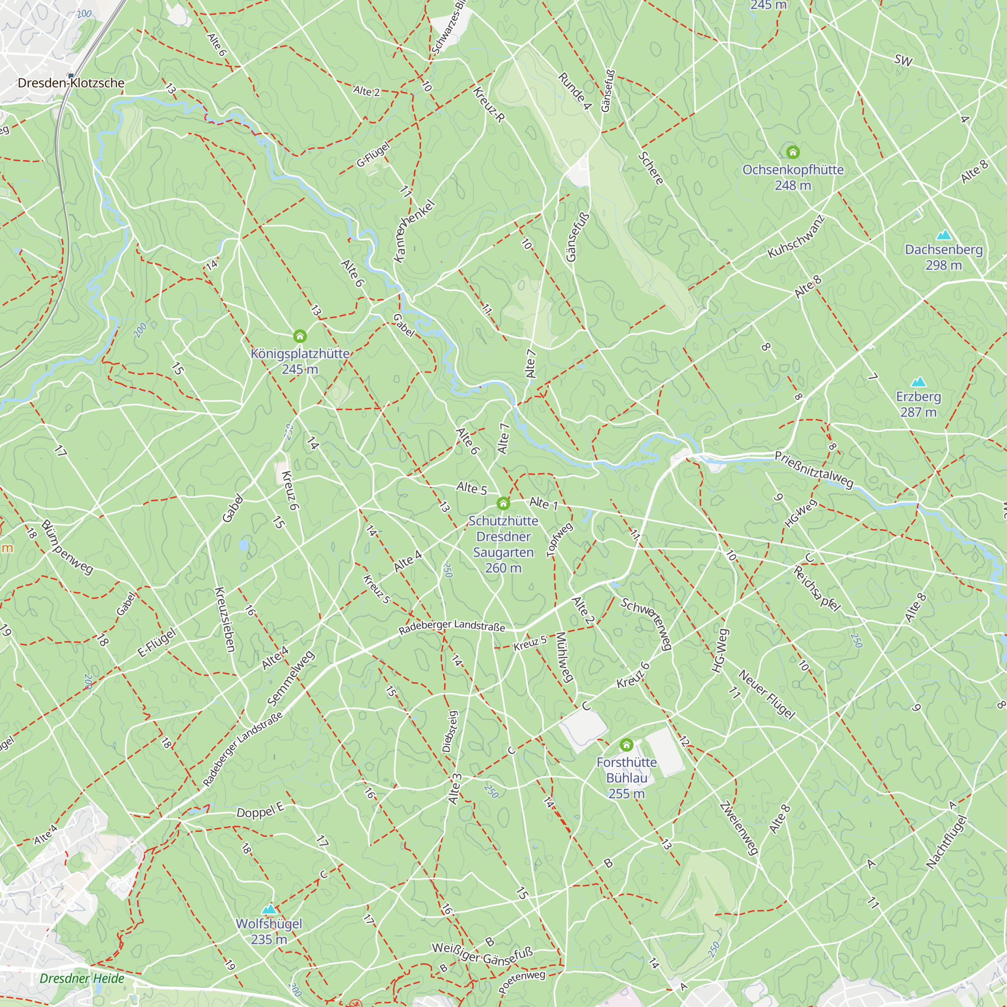 Schutzhütte Dresdner Saugarten map