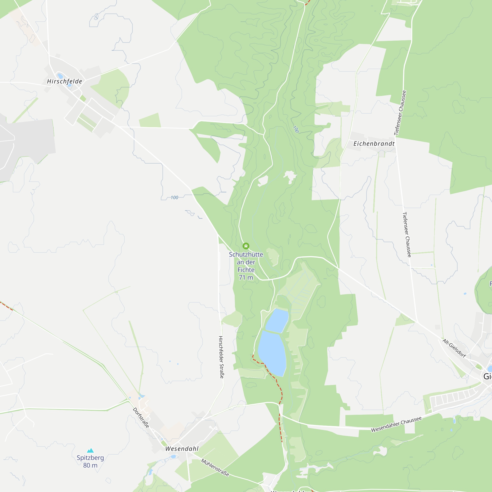 Schutzhütte an der Fichte map