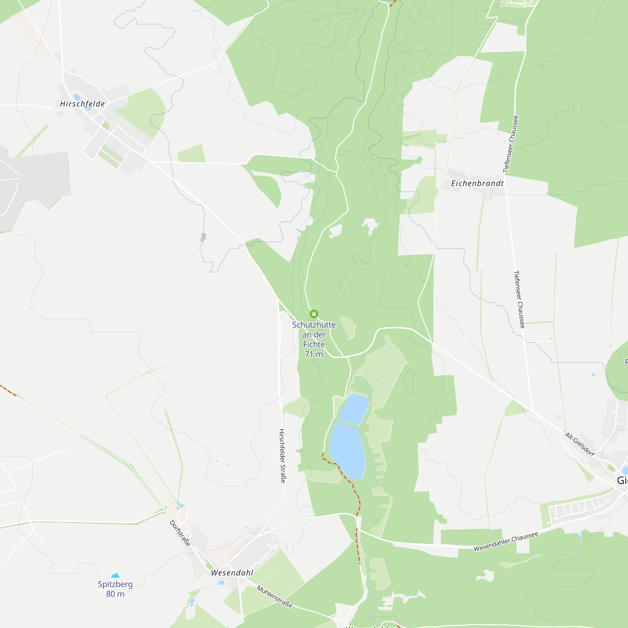Schutzhütte an der Fichte map