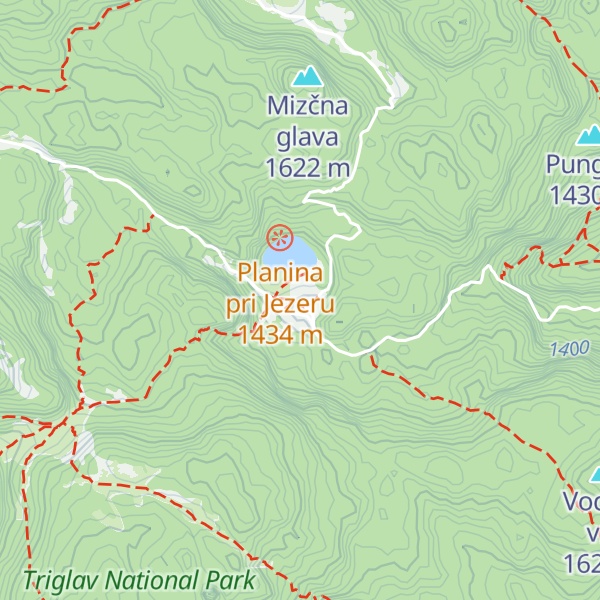 Map of Koča na Planini pri Jezeru