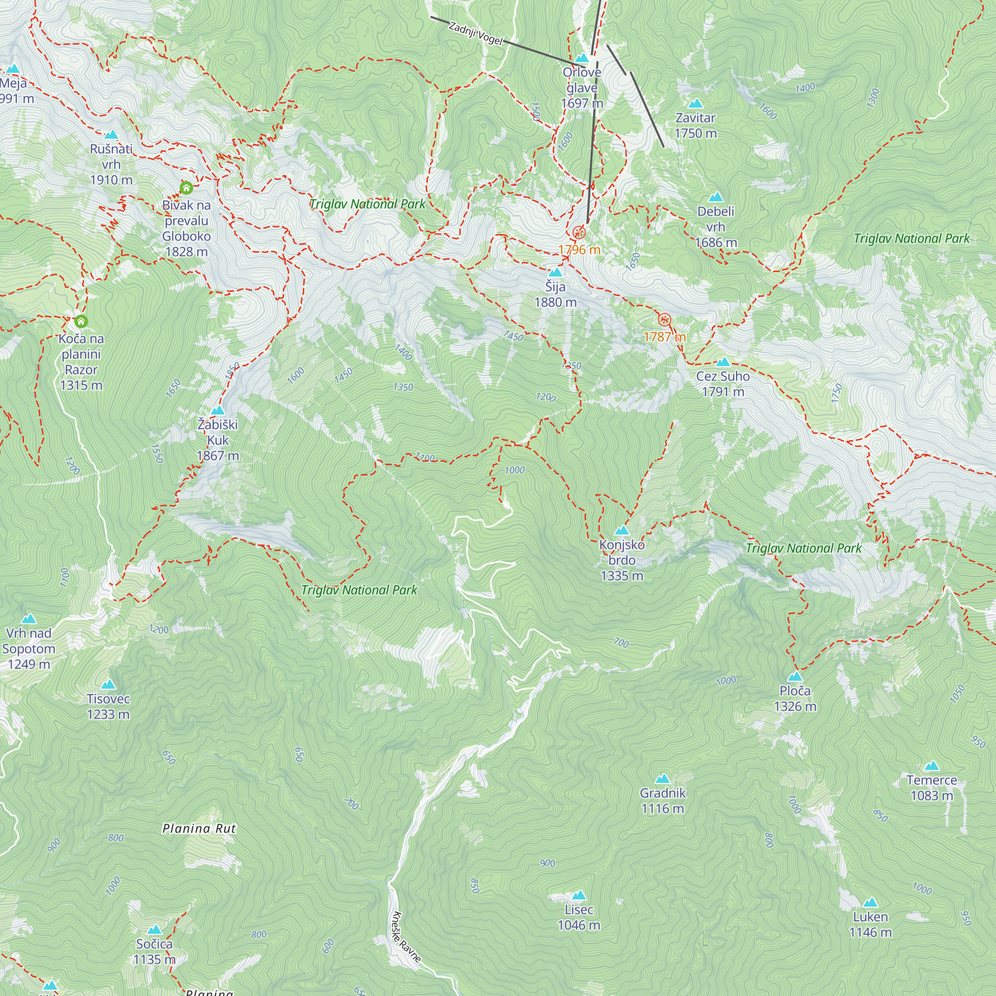 Spodnja koča v Prodih map
