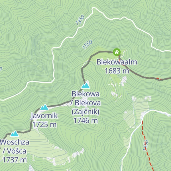 Map of Blekowa / Blekova (Zajčnik)