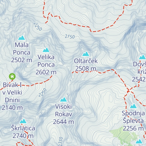 Map of Veliki Oltar