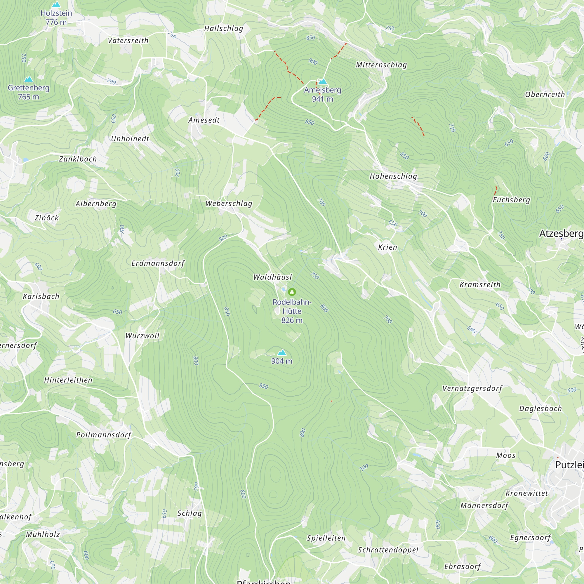 Rodelbahn-Hütte map