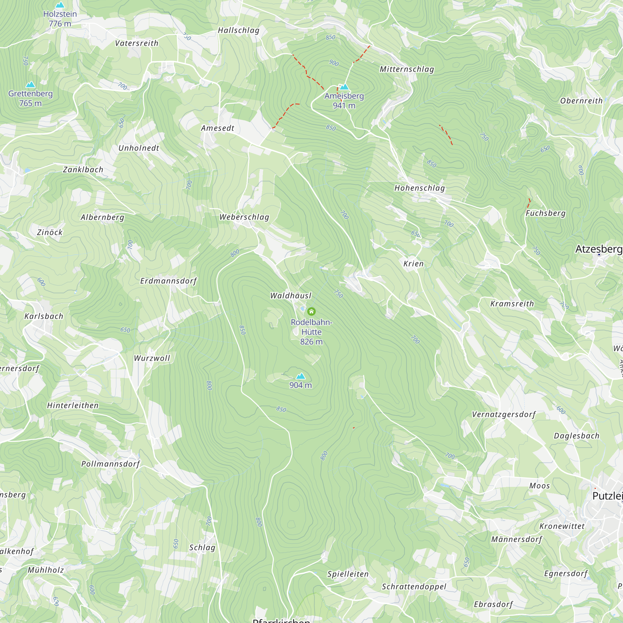 Rodelbahn-Hütte map