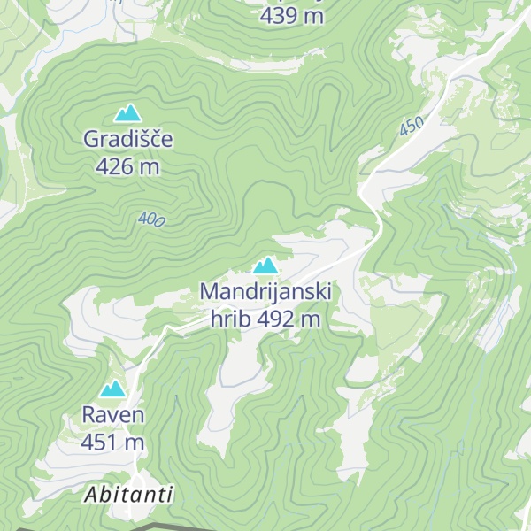 Map of Mandrijanski hrib