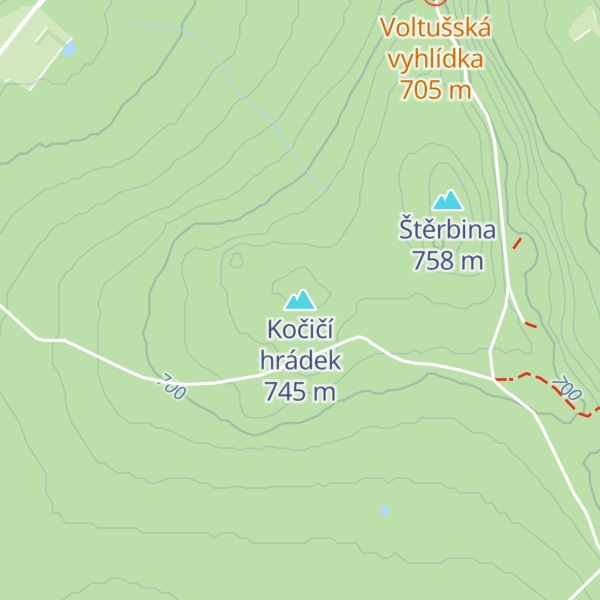 Map of Kočičí hrádek