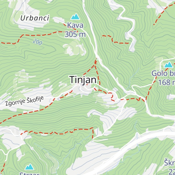 Map of Tinjanski hrib