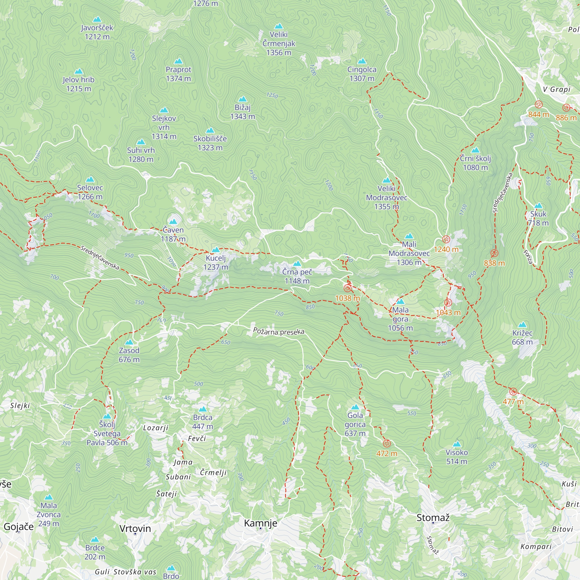 Bivak Črna peč (LD Čaven) map