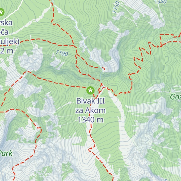 Map of Bivak III za Akom
