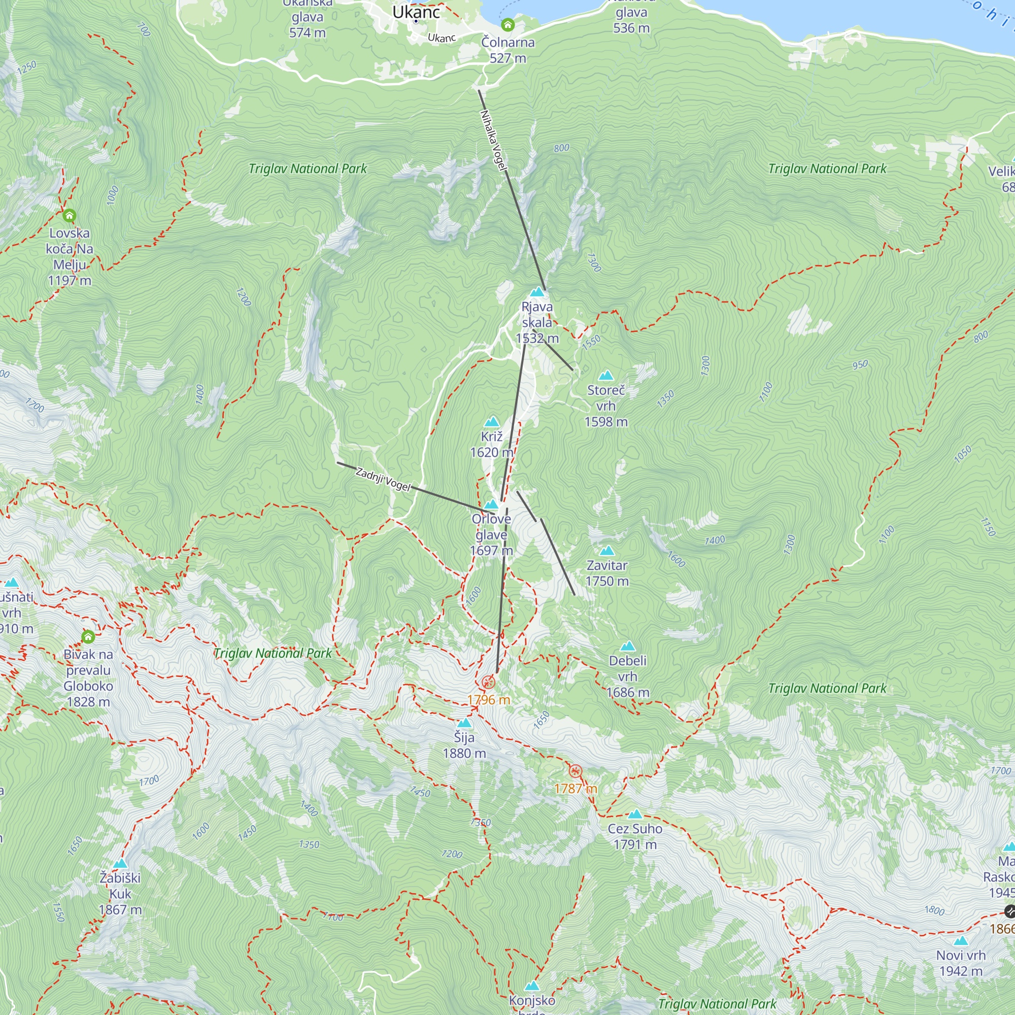 Okrepčevalnica Orlove glave map