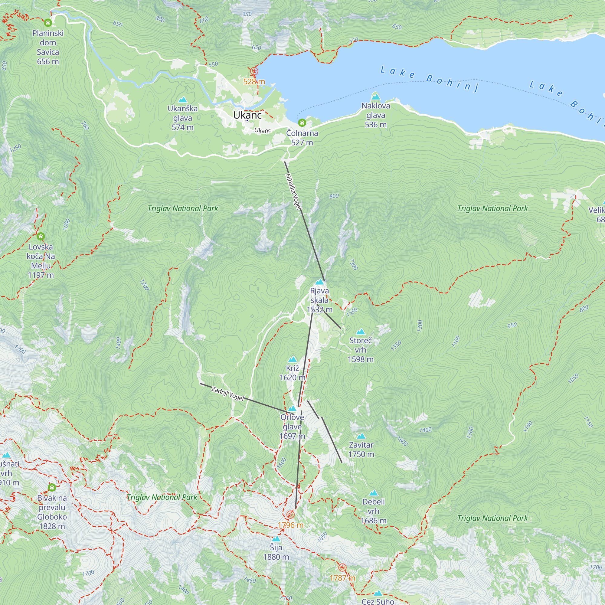Koča Zala map