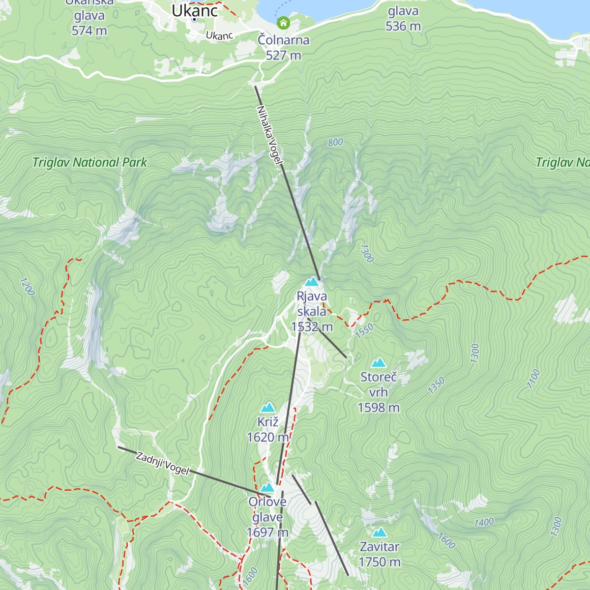 Koča Murka map