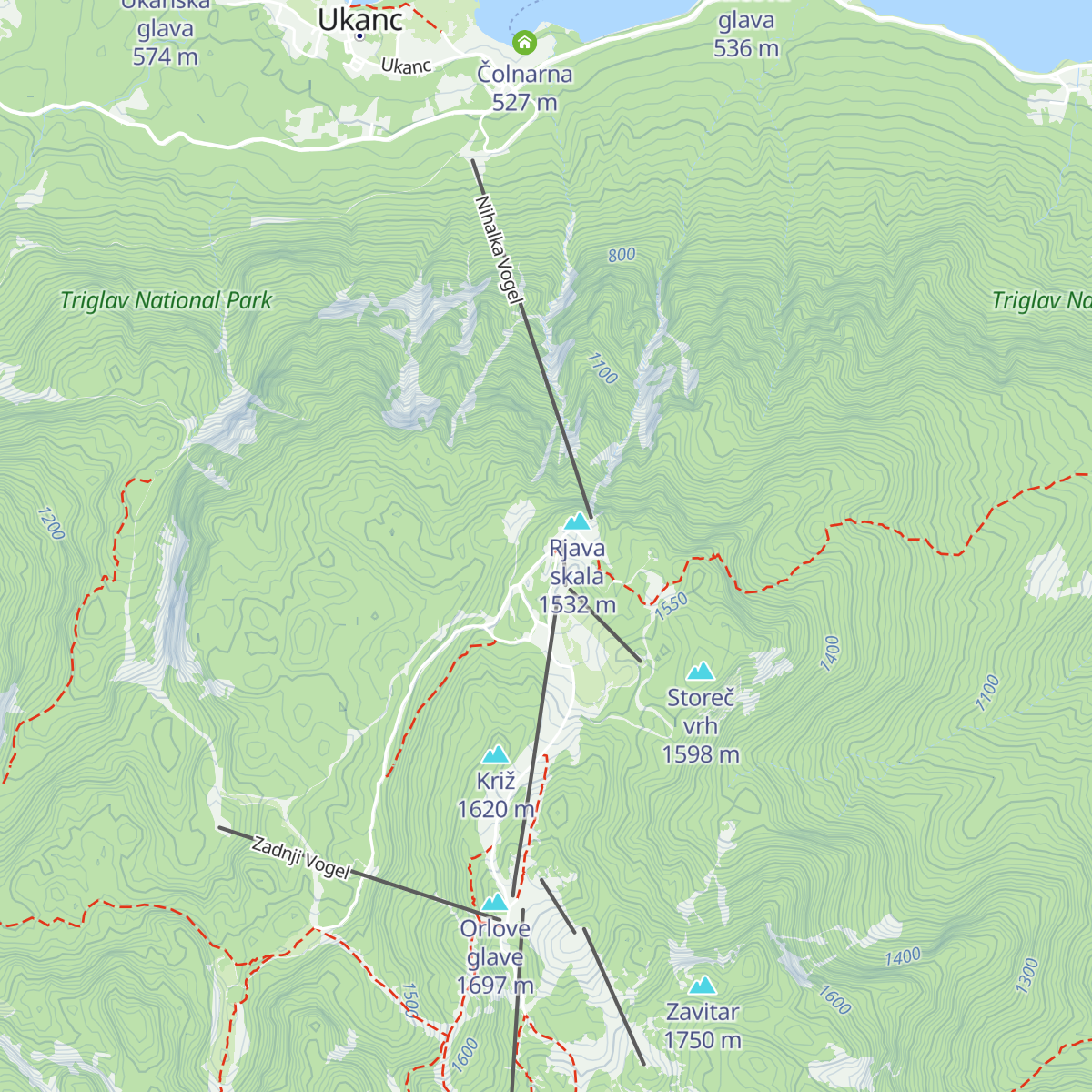 Koča Murka map