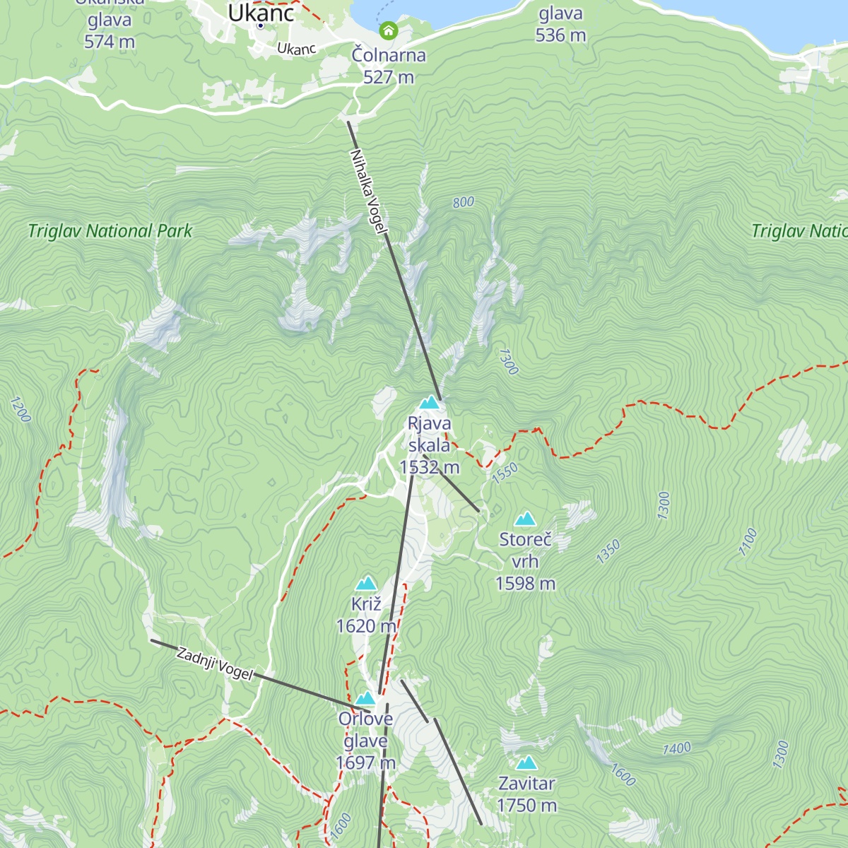 Planinska koča Merjasec map