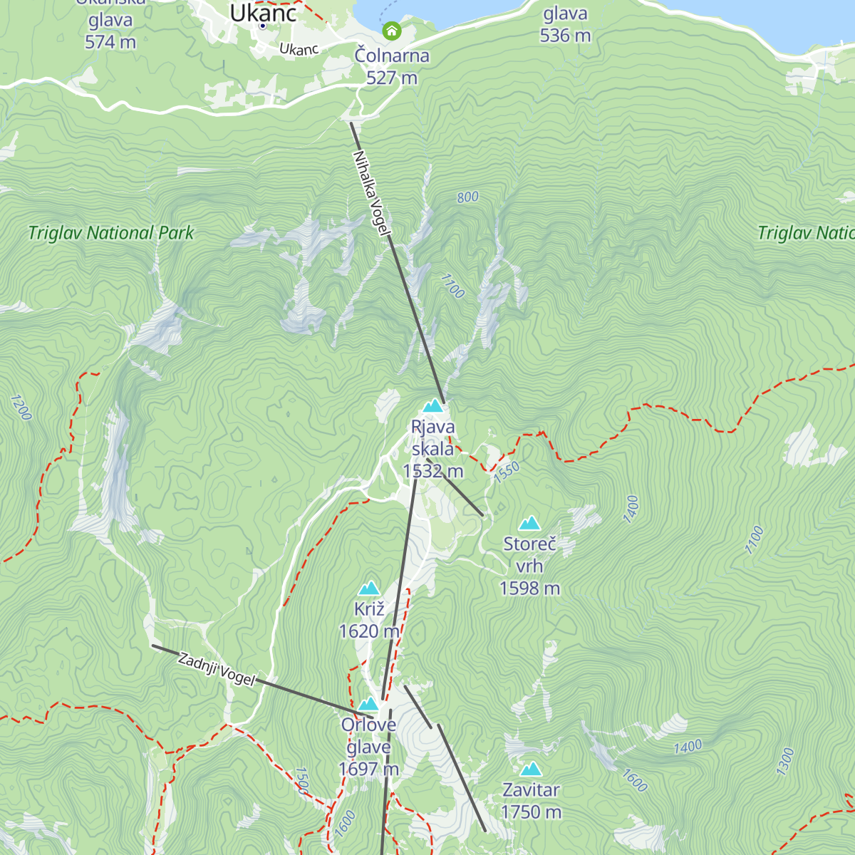 Planinska koča Merjasec map