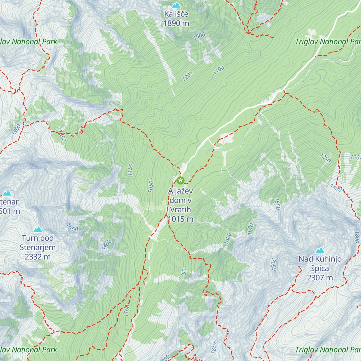 Aljažev dom v Vratih map