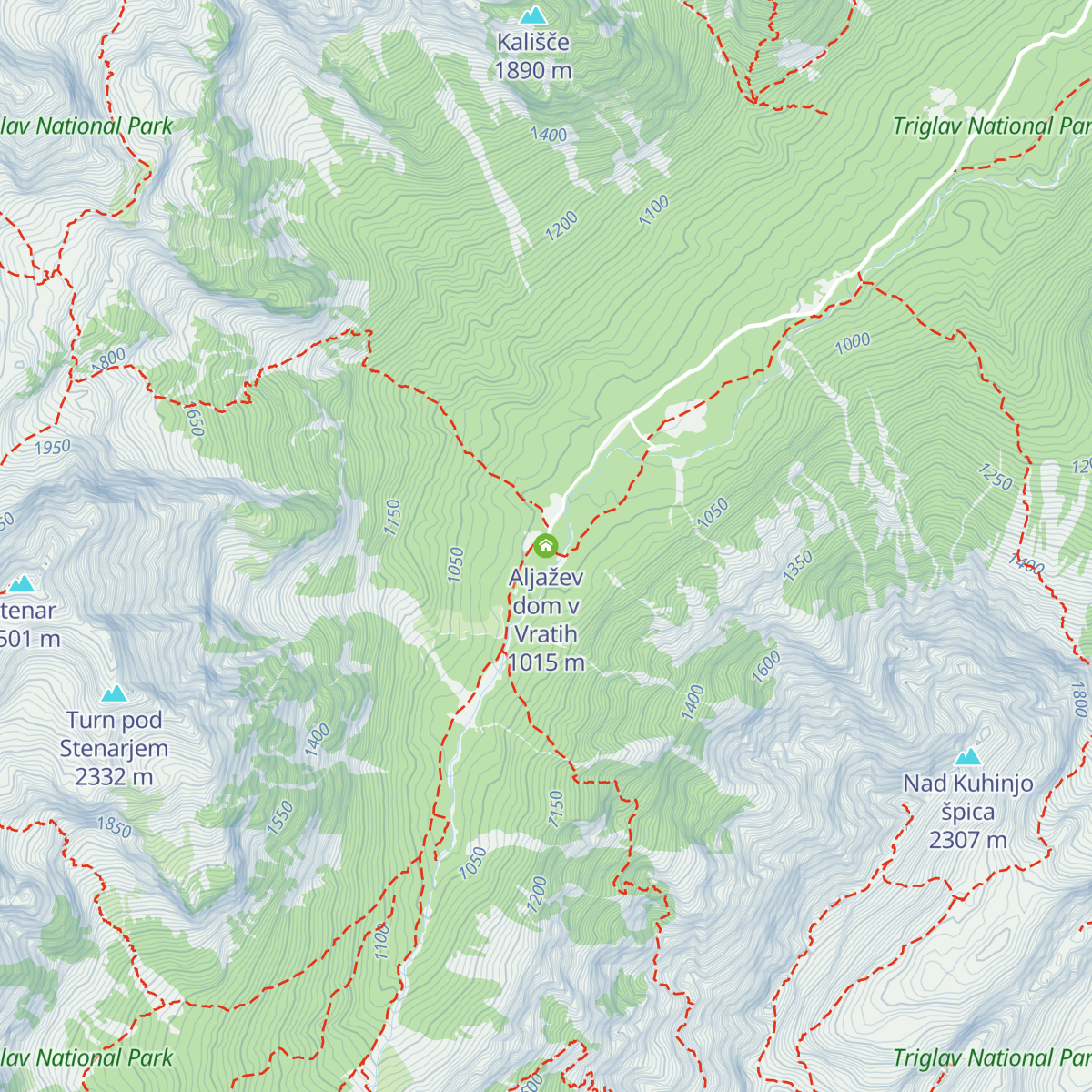 Aljažev dom v Vratih map