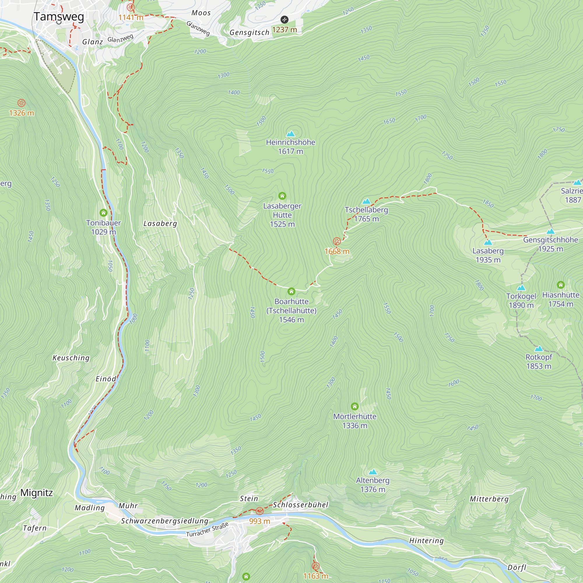 Boarhütte (Tschellahütte) map