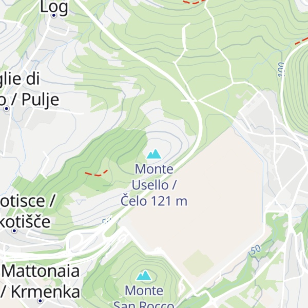 Map of Monte Usello / Čelo
